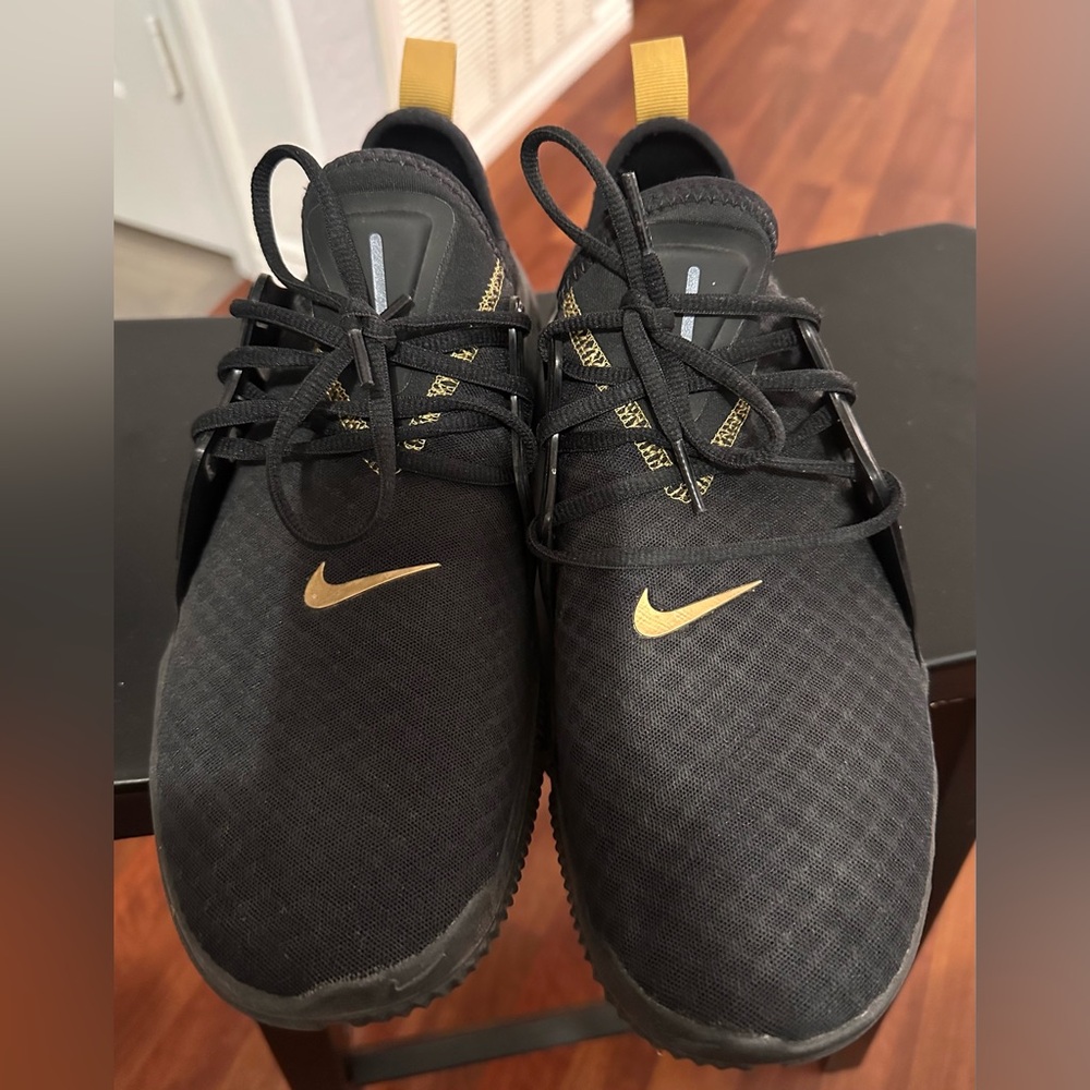 Men's Black and Gold Nike Acalme Sneakers